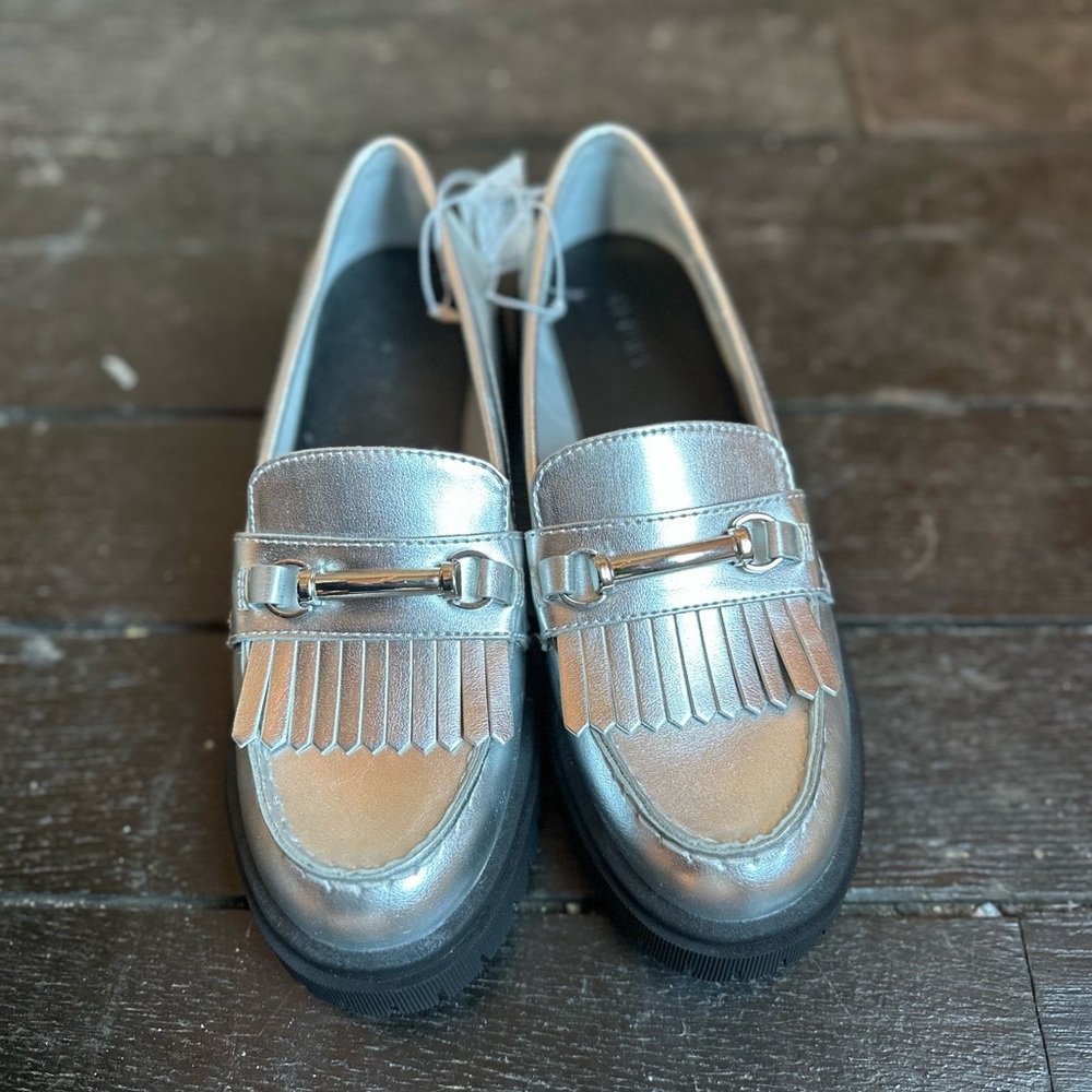Silver Metallic Loafers